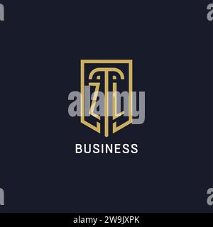 Ursprüngliches ZL-Schild-Logo luxuriöser Stil, kreatives Firmenlogo-Design Vektorgrafik Stock Vektor