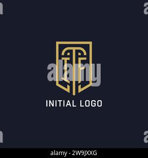 Initial IF Shield Logo Luxus Stil, Creative Company Logo Design Vektorgrafik Stock Vektor