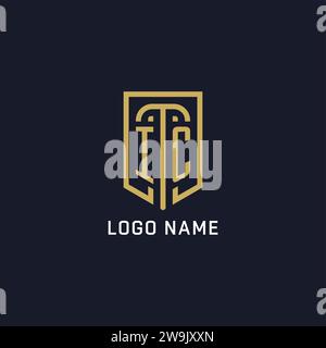 Ursprüngliches IC-Schild-Logo im luxuriösen Stil, Creative Company-Logo-Design-Vektorgrafik Stock Vektor
