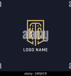 Ursprüngliches KC-Schild-Logo luxuriöser Stil, Creative Company Logo Design Vektorgrafik Stock Vektor