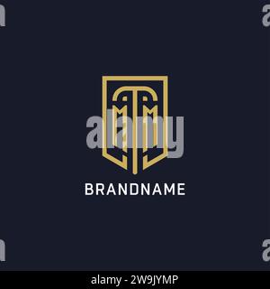 Initial MM Schild Logo Luxus Stil, Creative Company Logo Design Vektorgrafik Stock Vektor