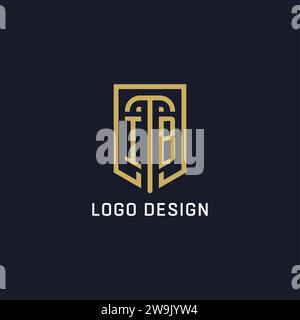 Ursprüngliches IB-Schild-Logo luxuriöser Stil, Creative Company Logo Design Vektorgrafik Stock Vektor