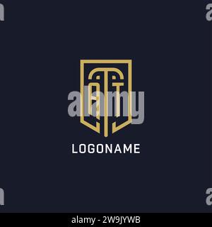 Anfänglich BEI Shield Logo luxuriöser Stil, Creative Company Logo Design Vektorgrafik Stock Vektor