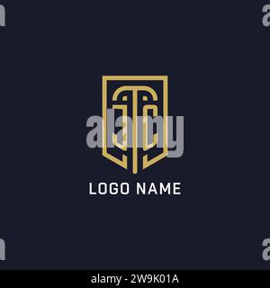 Ursprüngliches JC-Schild-Logo luxuriöser Stil, Creative Company Logo Design Vektorgrafik Stock Vektor