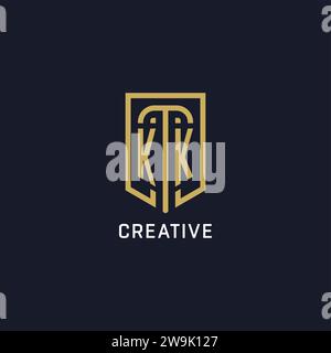 Ursprüngliches KK-Schild-Logo luxuriöser Stil, Creative Company Logo Design Vektorgrafik Stock Vektor
