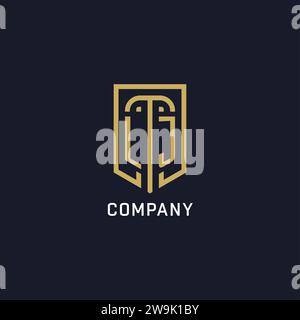 Ursprüngliches LJ-Schild-Logo im luxuriösen Stil, kreatives Firmenlogo-Design-Vektorgrafik Stock Vektor