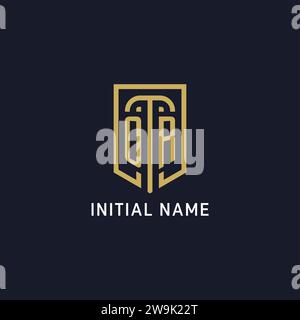 Initial- ODER Schild-Logo im luxuriösen Stil, Creative Company Logo Design Vektorgrafik Stock Vektor