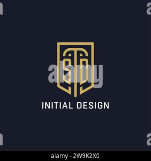 Ursprüngliches SD-Schild-Logo luxuriöser Stil, Creative Company Logo Design Vektorgrafik Stock Vektor