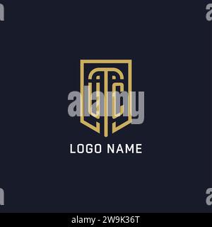 Ursprüngliches UC-Schild-Logo luxuriöser Stil, Creative Company Logo Design Vektorgrafik Stock Vektor