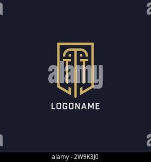 Ursprüngliches TT-Schild-Logo luxuriöser Stil, Creative Company Logo Design Vektorgrafik Stock Vektor