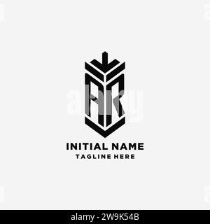 Initialen AR Shield Logo Design, kreative Monogramm Logo Inspiration Vektorgrafik Stock Vektor