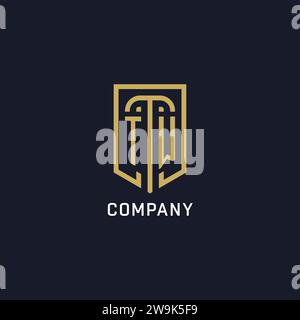 Ursprüngliches TW-Schild-Logo luxuriöser Stil, Creative Company Logo Design Vektorgrafik Stock Vektor