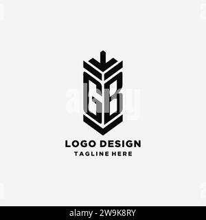 Logo-Initialen mit GB-Schild, kreative Vektorgrafik mit Monogramm-Logo Stock Vektor