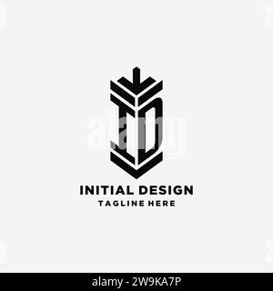 Initialen ID Shield Logo Design, kreative Monogramm Logo Inspiration Vektorgrafik Stock Vektor