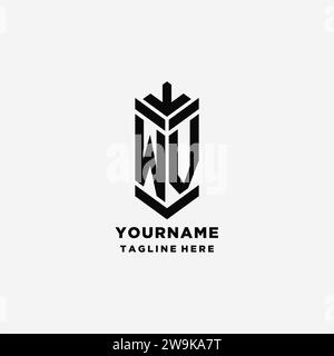 Initialen WV Shield Logo Design, kreative Monogramm Logo Inspiration Vektorgrafik Stock Vektor