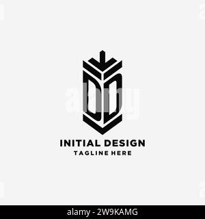 Initialen DD Shield Logo Design, kreative Monogramm Logo Inspiration Vektorgrafik Stock Vektor