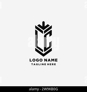 Initialen LC-Shield-Logo-Design, kreative Monogramm-Logo-Inspirationsvektorgrafik Stock Vektor