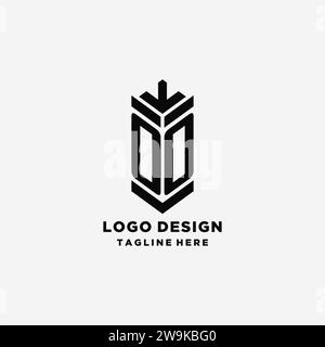 Initialen OO Shield Logo Design, kreative Monogramm Logo Inspiration Vektorgrafik Stock Vektor