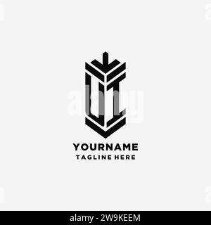 Initialen UI-Schild Logo Design, kreative Monogramm Logo Inspiration Vektor Grafik Stock Vektor