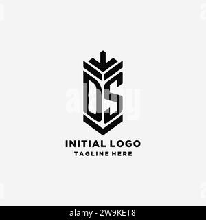 Initialen DS Shield Logo Design, kreative Monogramm Logo Inspiration Vektorgrafik Stock Vektor