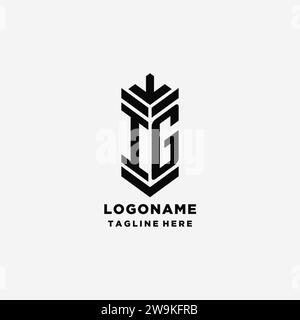 Initialen IG Shield Logo Design, kreative Monogramm Logo Inspiration Vektorgrafik Stock Vektor