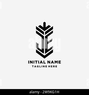 Initialen je Shield Logo Design, kreative Monogramm Logo Inspiration Vektorgrafik Stock Vektor