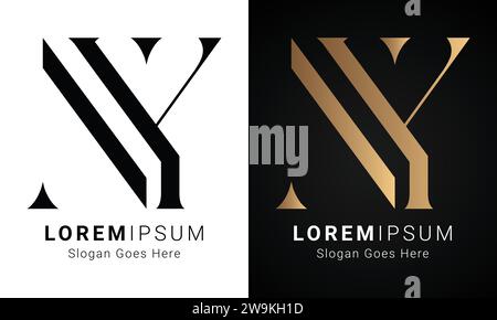 Luxuriöses Initial NY oder YN Monogramm-Logo-Design Stock Vektor