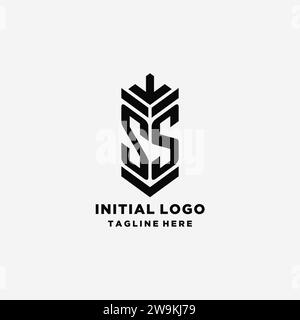 Initialen SS-Schild-Logo-Design, kreative Monogramm-Logo-Inspiration Vektorgrafik Stock Vektor