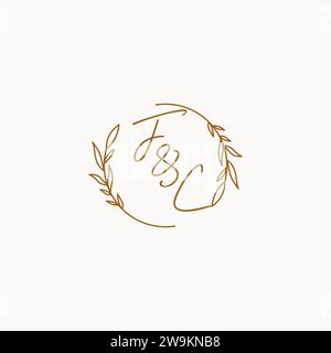Design-Ideen für das FC Wedding Initials Logo Stock Vektor