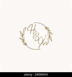 HX Hochzeit Initialen Logo Design Ideen Stock Vektor