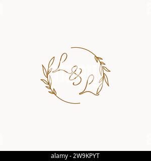 Design-Ideen für LL-Hochzeitsinitialen Stock Vektor