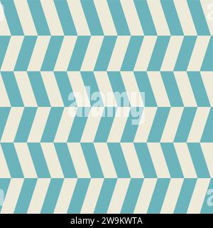 Abstraktes horizontales Zigzag-Retro-Muster in Beige und Hellblau. Hintergrund für Vorlagenbanner Social Media-Werbung Stock Vektor