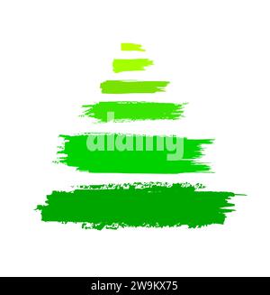 Weihnachtsbaum der Farbstriche. Handzeichnung. Nicht AI. Vektorabbildung Stock Vektor