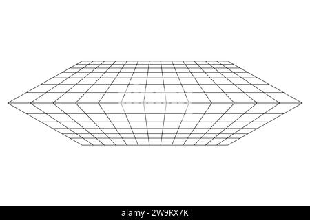 Illustration des Hintergrundvektors des perspektivischen Rasterraums. Stock Vektor