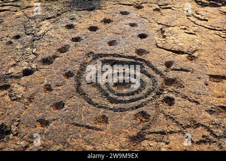 Puuloa Petroglyphs, Hawaii Volcanoes National Park, Hawaii Stockfoto