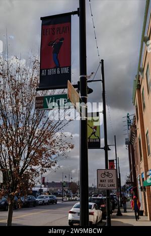 Kansas City, Missouri - 28. Dezember 2023: 18th und Vine Jazz District in KC Stockfoto