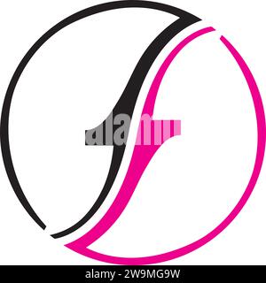 F-Letter Logo. Lila Farbe. - Vektor Stock Vektor