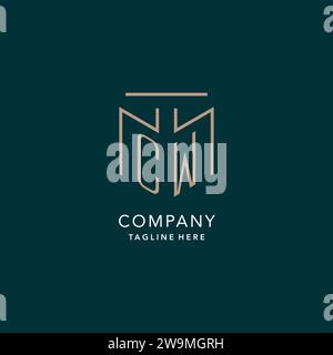 Luxuriöses modernes CW-Logo-Monogramm mit geometrischer Monoline-Vektorgrafik Stock Vektor