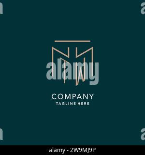 Luxuriöses modernes TW-Logo-Monogramm mit geometrischer Monoline-Vektorgrafik Stock Vektor