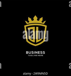 Initial JL Logo Schild Krone Stil, luxuriöse elegante Monogramm Logo Design Vektorgrafik Stock Vektor