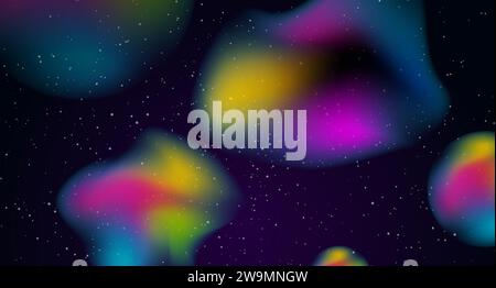 Neon flüssige wellenförmige Formen abstrakter futuristischer Hintergrund. Vektor-Retro-Design Stock Vektor