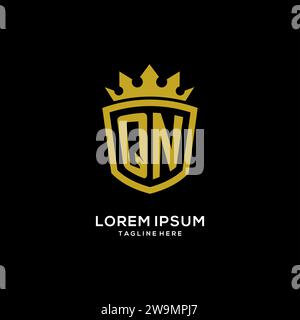 Initial QN Logo Schild Krone Stil, Luxus elegante Monogramm Logo Design Vektor Grafik Stock Vektor