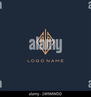 Monogramm PP-Logo mit Rautenmuster, luxuriöse moderne Logo-Design-Vektorgrafik Stock Vektor