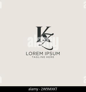 Monogramm mit Initialen des KZ-Buchstabens in elegantem Luxus-Stil. Corporate Identity und persönliche Logo-Vektorgrafik Stock Vektor