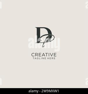 Monogramm mit Initialen und DP-Buchstaben in elegantem, luxuriösem Stil. Corporate Identity und persönliche Logo-Vektorgrafik Stock Vektor