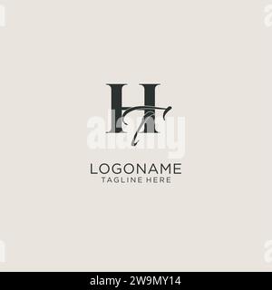 Initialen HT Letter Monogramm mit elegantem, luxuriösem Stil. Corporate Identity und persönliche Logo-Vektorgrafik Stock Vektor