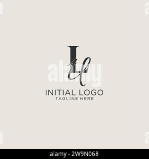 Monogramm mit Initialen und LU-Buchstaben in elegantem, luxuriösem Stil. Corporate Identity und persönliche Logo-Vektorgrafik Stock Vektor