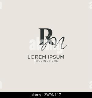 Monogramm mit Initialen und RM-Buchstaben in elegantem, luxuriösem Stil. Corporate Identity und persönliche Logo-Vektorgrafik Stock Vektor