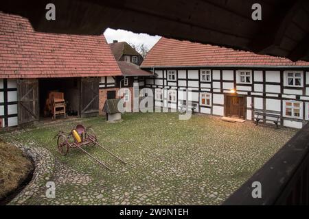 Albrecht Cottage Museum, und über hundert Jahre alte karierte Haus in Swolowo, Polen, genannt die Hauptstadt des karierten-Haus Land © Wojciech S Stockfoto