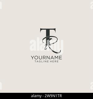 Initialen TR Letter Monogramm mit elegantem Luxus-Stil. Corporate Identity und persönliche Logo-Vektorgrafik Stock Vektor